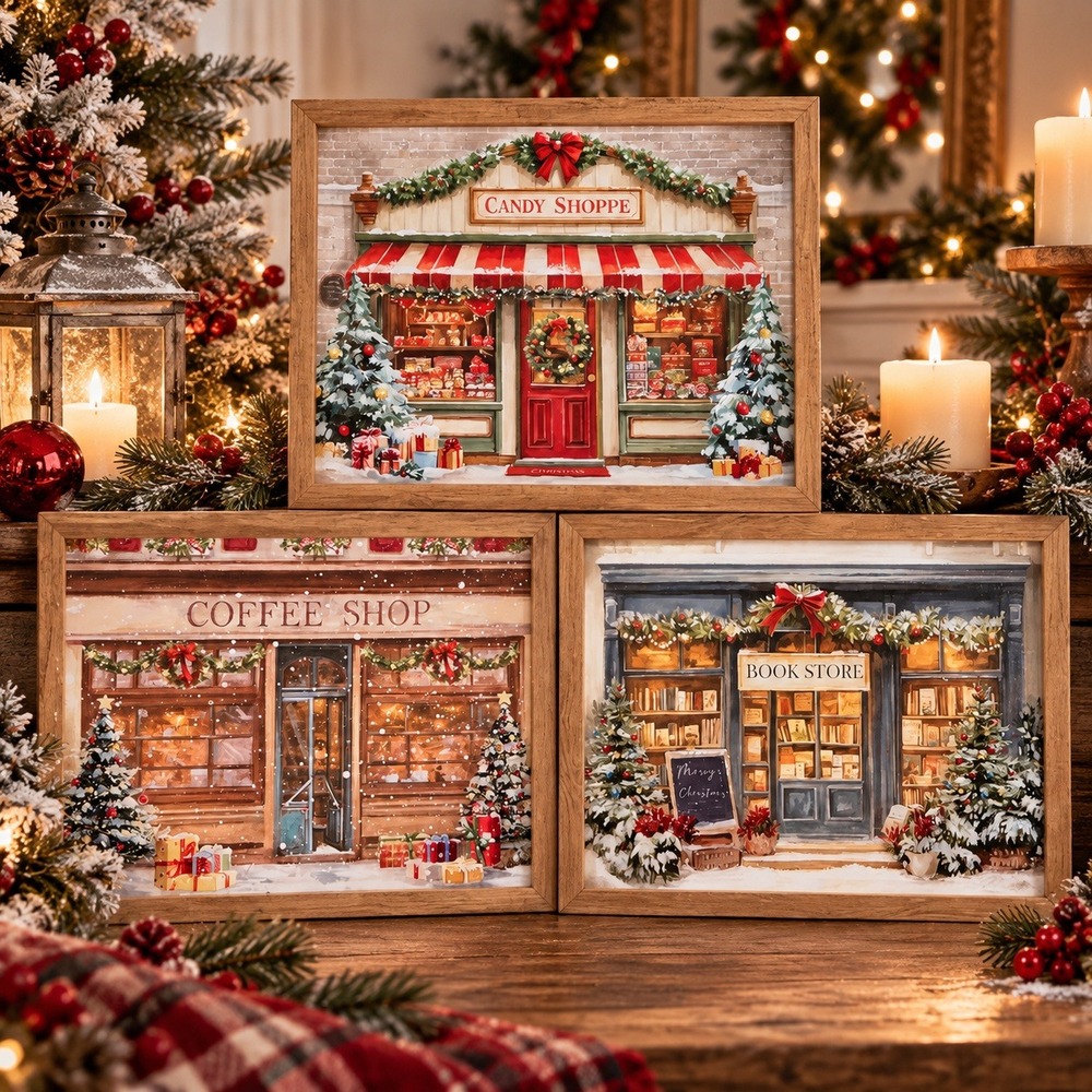 Viral Hobby Lobby Christmas Coffee Shop, Bookstore, Candy Shoppe Wall Decor Set